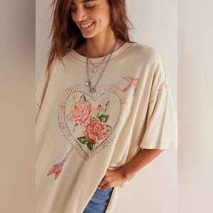 We The Free Cream Love Rose tee